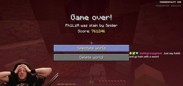 絶望 一度死ぬとゲームオーバーの マインクラフト ハードコアモードを5年間続けてきた配信 ついに終わる ほぁ はちま起稿
