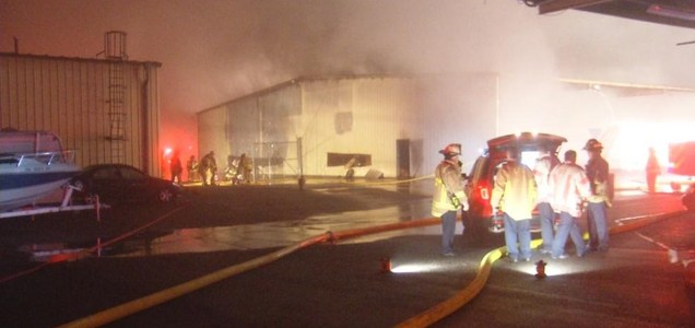 Firefighters Battle Flames At Furniture Warehouse On West Broad