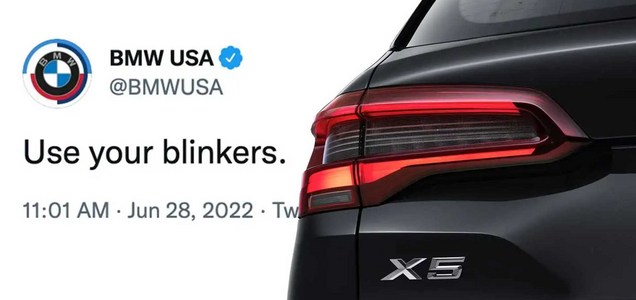 BMW Tweets “Use Your Blinkers”
