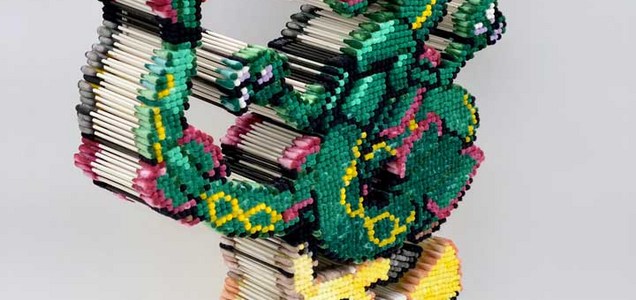 ネットメディア 使用した面倒の数2802本 綿棒で作ったポケモン レックウザ がすごい 裏面が色違いになっているドット絵風アートにビックリ Itm Nlabより ツイレポ