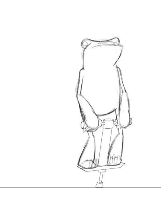 I made a frog jump on a pogo stick. : r/animation