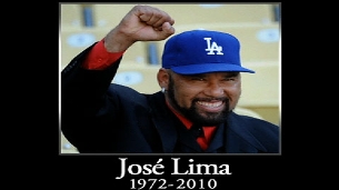 06 Jun 2010: Jose Lima Jr. the son of former Los Angeles Dodger pitcher Jose  Lima, throws out the ceremonial first pitch during pre-game ceremonies  honoring Jose Lima who died on May