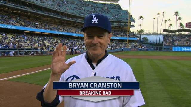 Breaking Bad - Bryan Cranston threw out the first pitch at the Los Angeles  Dodgers game on April 30, 2009.