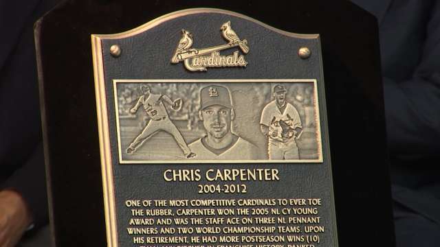 This is a 2012 photo of Chris Carpenter of the St. Louis Cardinals baseball  team. This image reflects the Cardinals active roster as of Wednesday, Feb.  29, 2012, when this image was