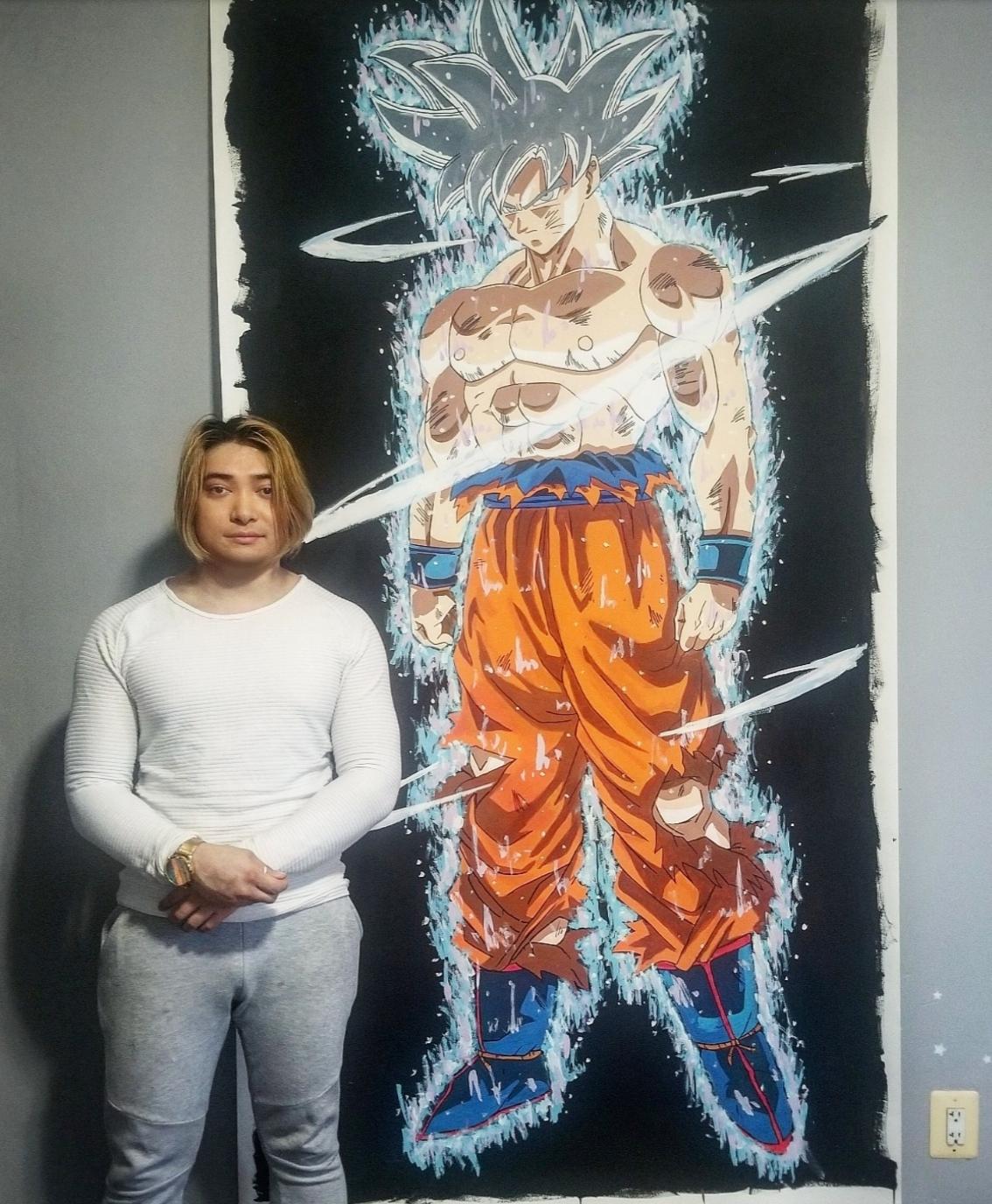 Dragon Ball Super  Fã mostra ilustração em tamanho real de Goku com  Instinto Superior