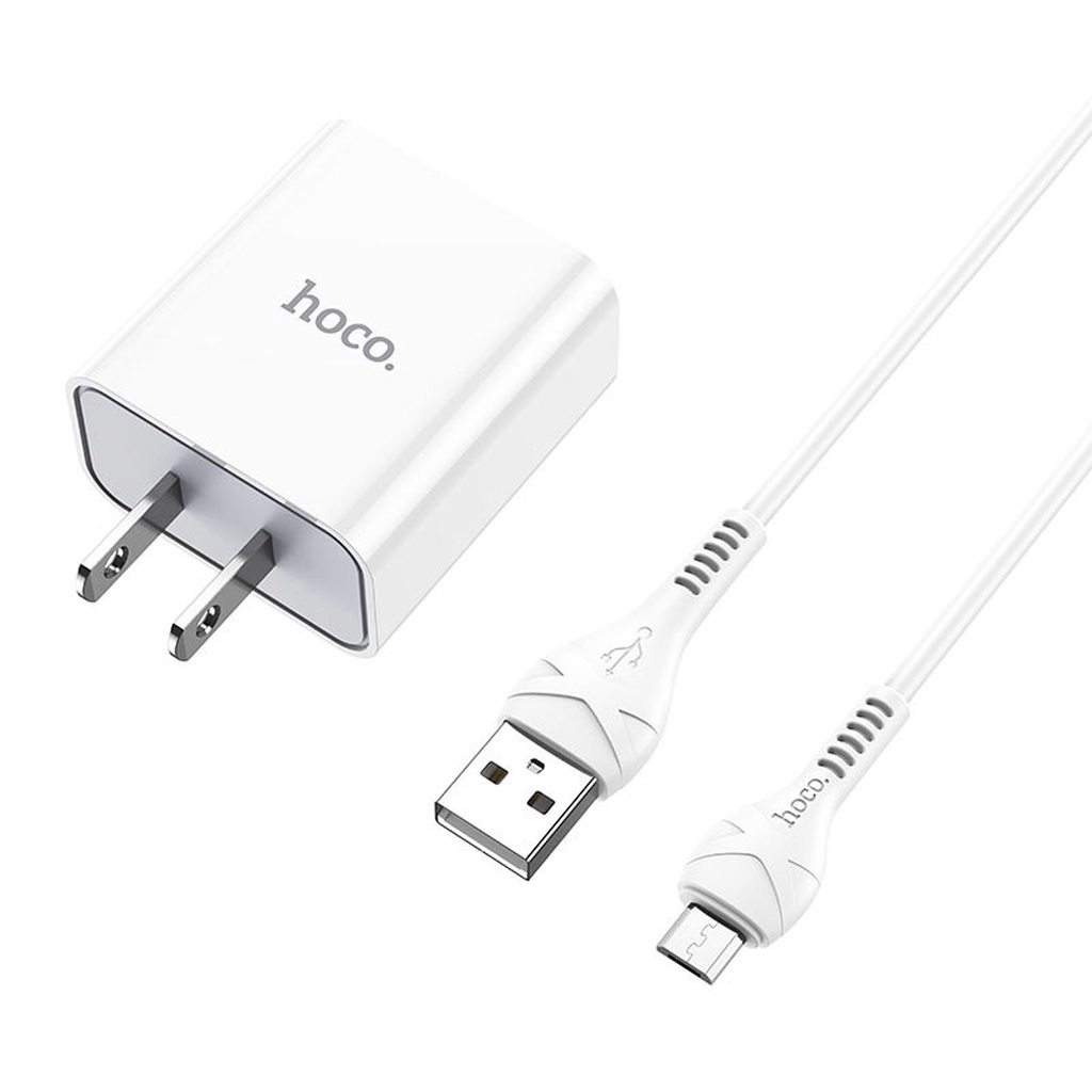 BỘ SẠC NHANH HOCO C81 5V/2.1A ĐẦU MICRO DÀI 1M - CHÍNH HÃNG