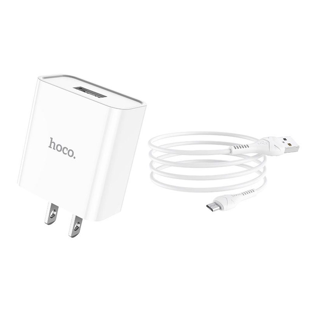 BỘ SẠC NHANH HOCO C81 5V/2.1A ĐẦU MICRO DÀI 1M - CHÍNH HÃNG