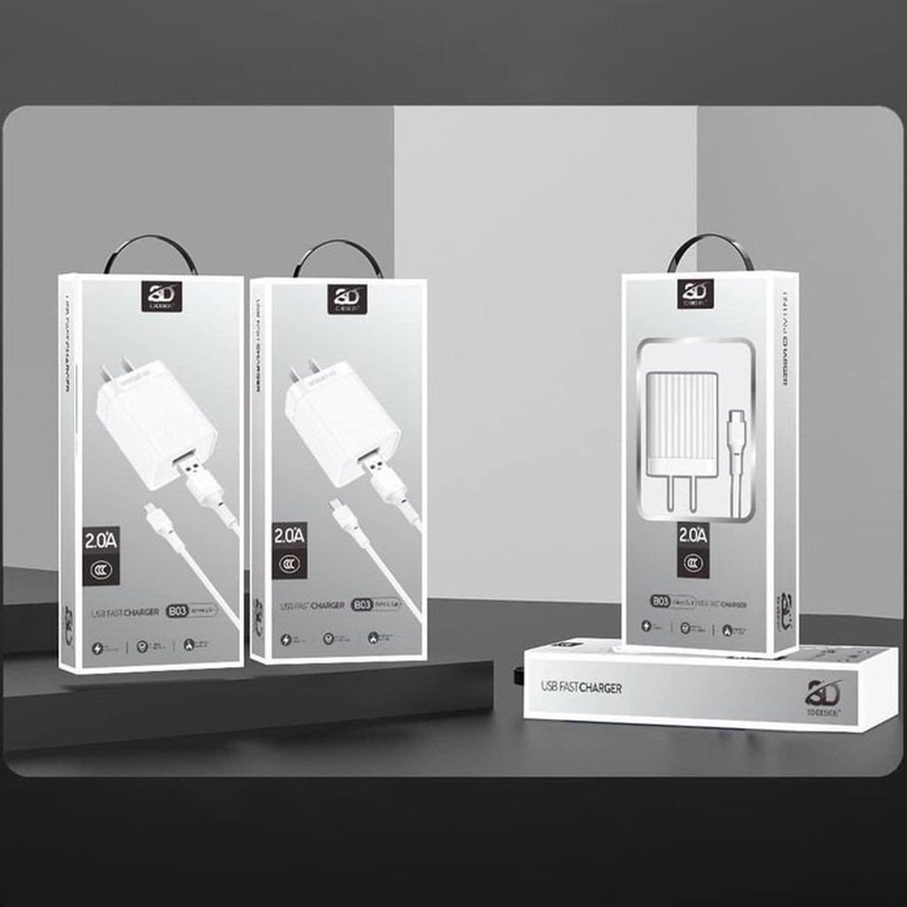 BỘ SẠC NHANH SD DESIGN B03 QC2.0 / 2A ĐẦU MICRO - CHÍNH HÃNG