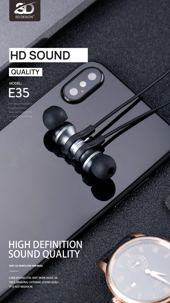 TAI NGHE BLUETOOTH SD DESIGN E35 - CHÍNH HÃNG