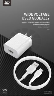 BỘ SẠC NHANH SD DESIGN B03 QC2.0 / 2A ĐẦU MICRO - CHÍNH HÃNG