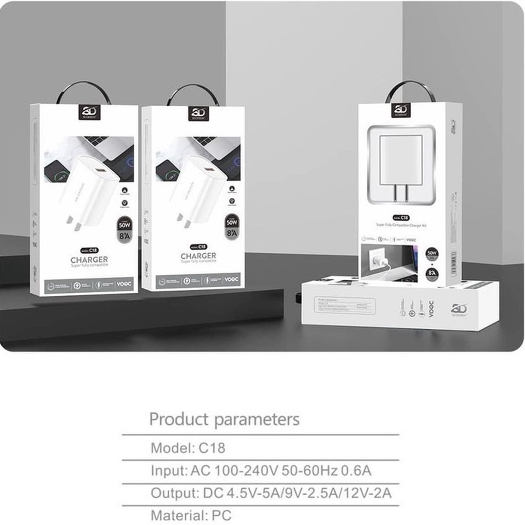 CỦ SẠC SD DESIGN C18 DÒNG 50W - CHÍNH HÃNG