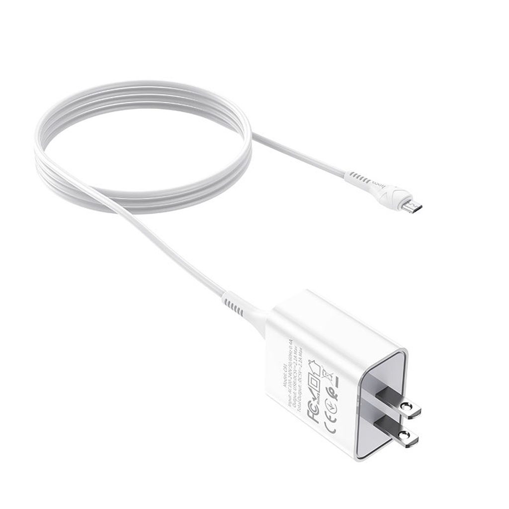 BỘ SẠC NHANH HOCO C81 5V/2.1A ĐẦU MICRO DÀI 1M - CHÍNH HÃNG