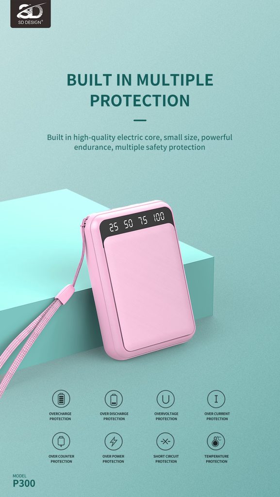 SẠC DỰ PHÒNG SD DESIGN P300 / 10000MAH 2 CỔNG RA - CHÍNH HÃNG