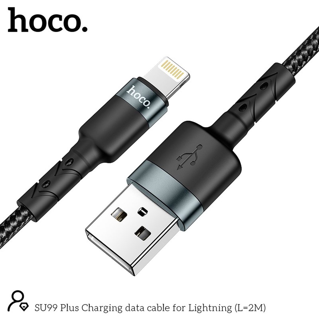 CÁP SẠC NHANH HOCO SU99 PLUS LIGHTNING DÒNG 2.4A DÀI 2M - CHÍNH HÃNG