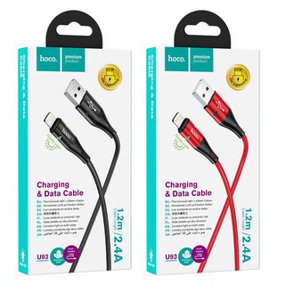 CÁP SẠC NHANH HOCO U93 DÒNG 2.4A ĐẦU LIGHTNING DÀI 1.2M - CHÍNH HÃNG