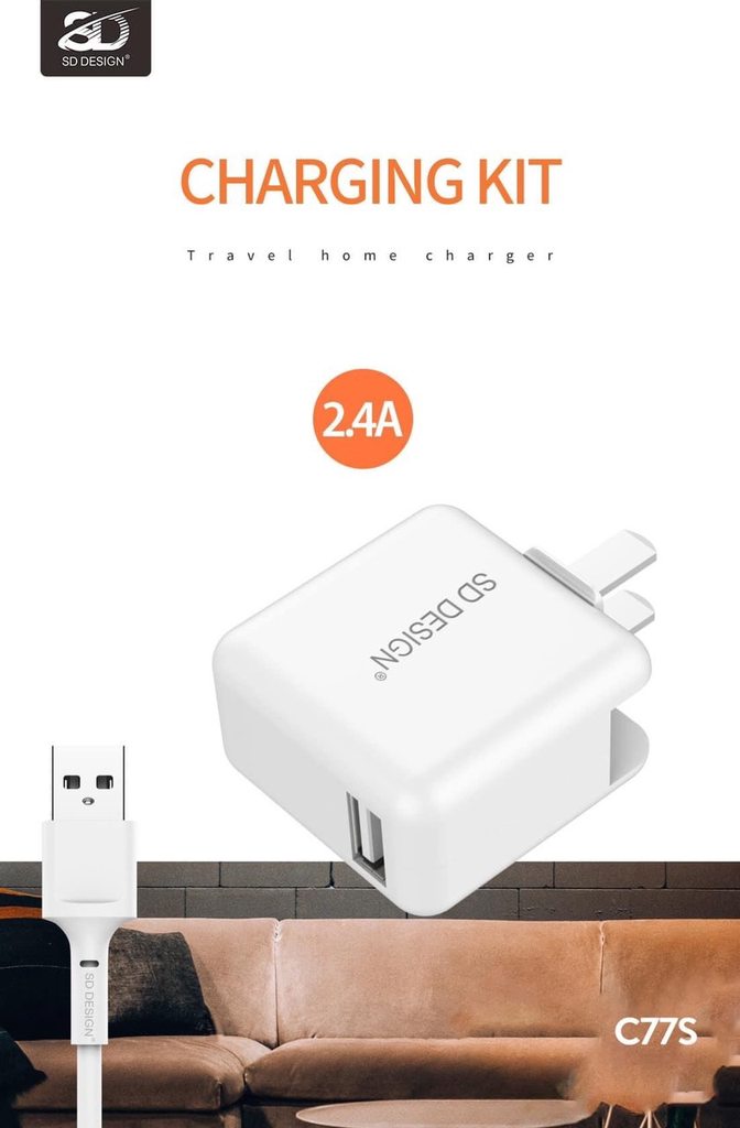 CỦ SẠC SD DESIGN C77S / 2.4A - CHÍNH HÃNG