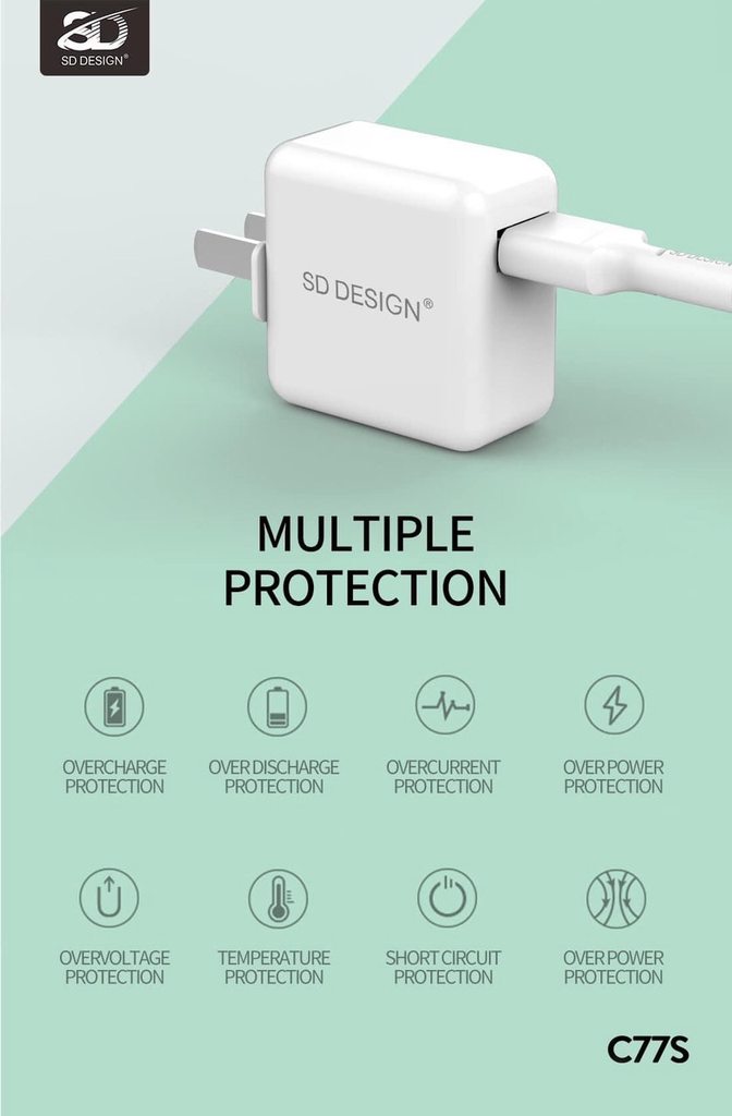 CỦ SẠC SD DESIGN C77S / 2.4A - CHÍNH HÃNG