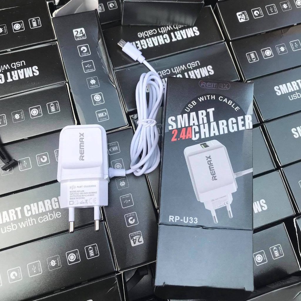 BỘ SẠC REMAX RP-U33 ĐẦU MICRO CÓ HỖ TRỢ 1 CỔNG USB
