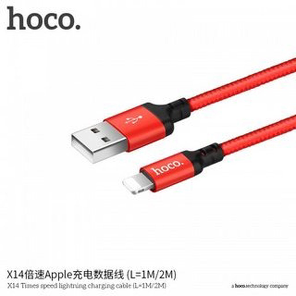 CÁP SẠC NHANH HOCO X14 TIMES SPEED ĐẦU IPHONE LIGHTING DÀI 1M - CHÍNH HÃNG