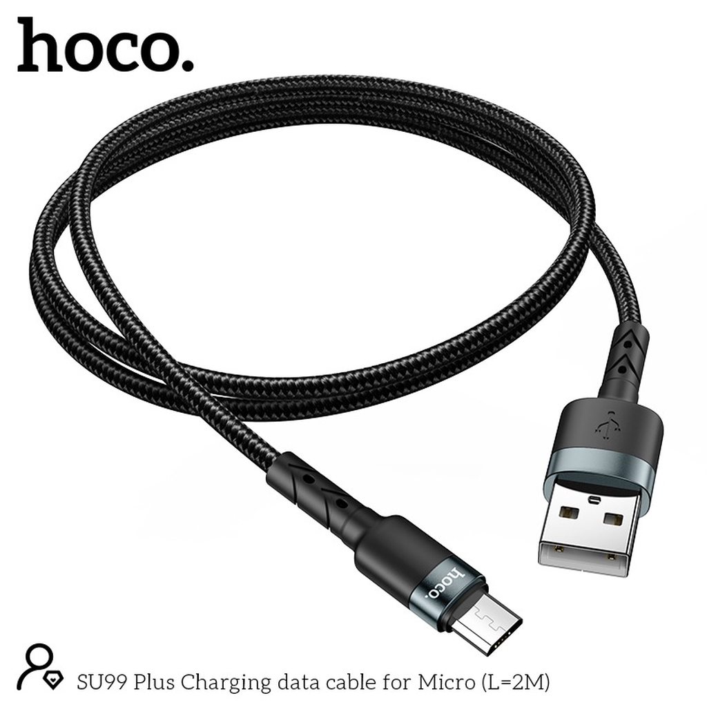 CÁP SẠC NHANH HOCO SU99 PLUS MICRO DÒNG 2.4A DÀI 2M - CHÍNH HÃNG