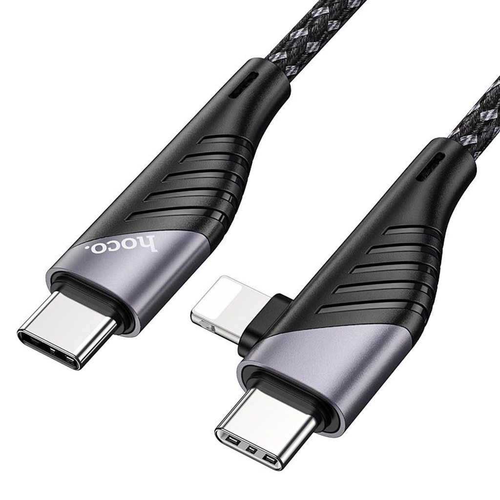 CÁP SẠC NHANH HOCO 2 IN 1 U95 PD 20W TYPE-C/LIGHTNING RA TYPE C DÀI 1.2M - CHÍNH HÃNG