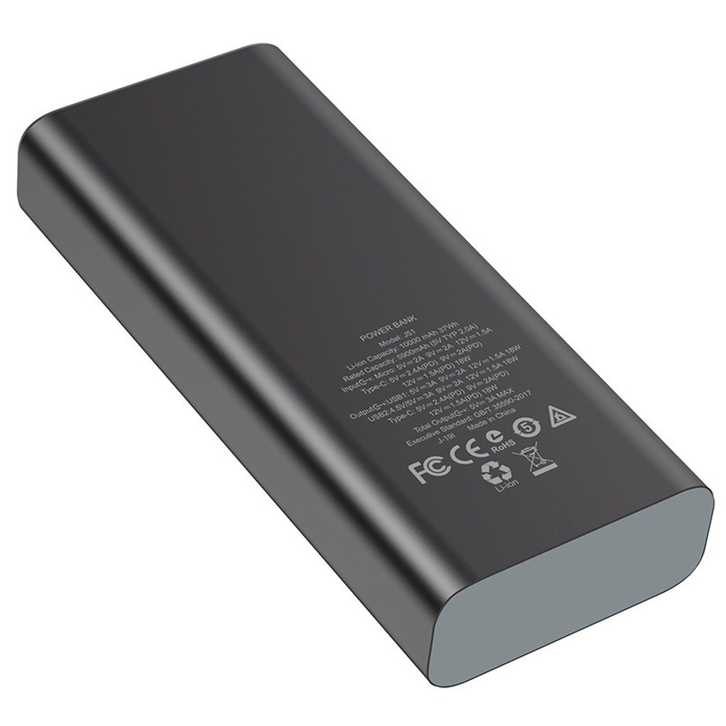 SẠC DỰ PHÒNG CAO CẤP HOCO J51 / 10000MAH 2 CỔNG RA - CHÍNH HÃNG