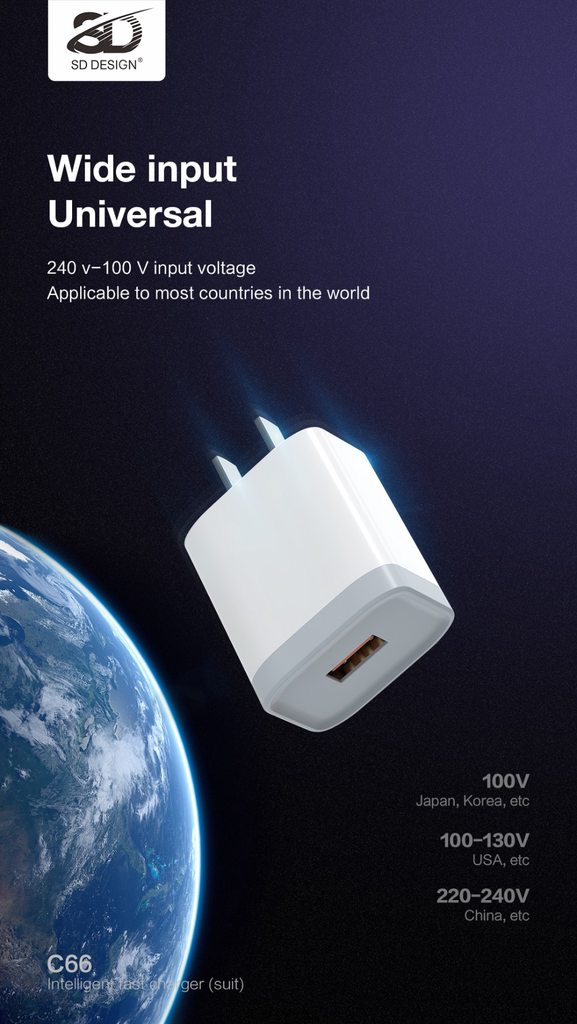 CỦ SẠC SD DESIGN C66 DÒNG 2.4A - CHÍNH HÃNG