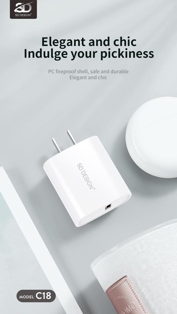 CỦ SẠC SD DESIGN C18 DÒNG 50W - CHÍNH HÃNG