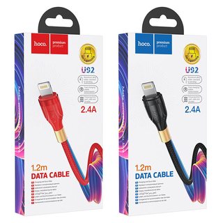 CÁP SẠC NHANH HOCO U92 DÒNG 2.4A ĐẦU LIGHTNING DÀI 1.2M - CHÍNH HÃNG