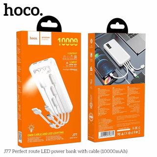 SẠC DỰ PHÒNG KÈM 4 DÂY SẠC LIỀN HOCO J77 / 10000MAH 2 CỔNG RA - CHÍNH HÃNG