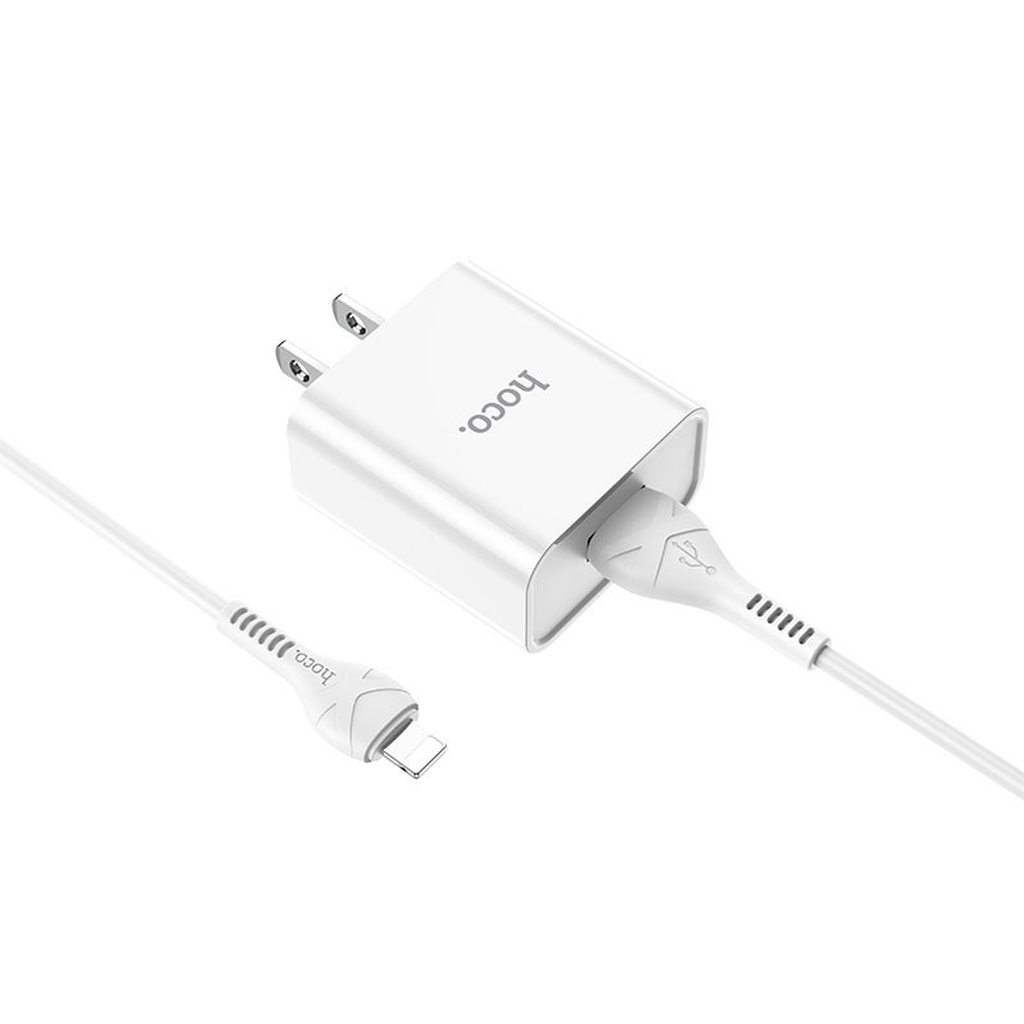 BỘ SẠC NHANH HOCO C81 5V/2.1A ĐẦU LIGHTNING DÀI 1M - CHÍNH HÃNG
