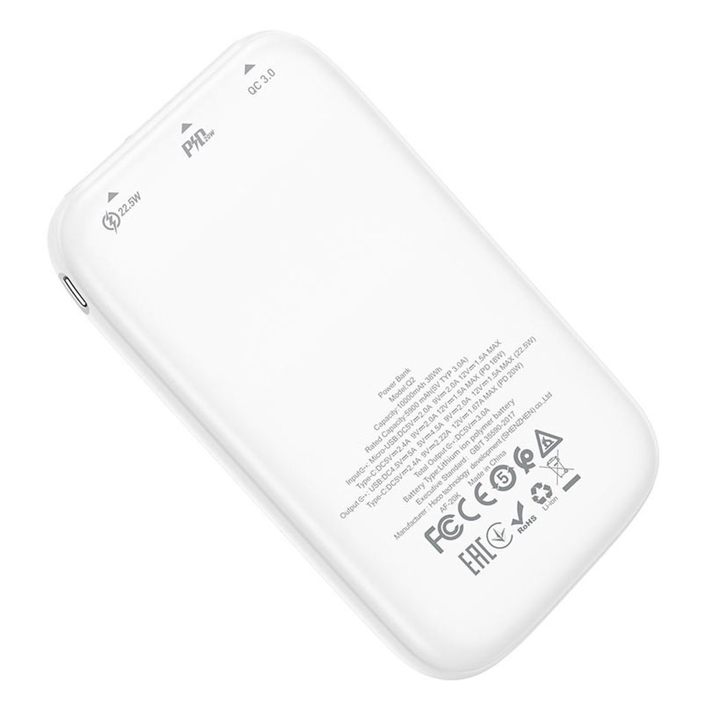 SẠC DỰ PHÒNG CAO CẤP HOCO Q2 / 10000MAH CỔNG RA SẠC NHANH PD 20W / QC3.0 - CHÍNH HÃNG