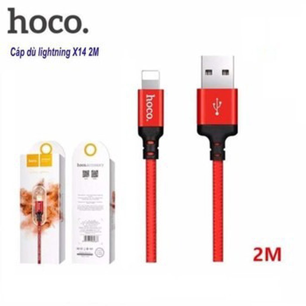 CÁP SẠC NHANH HOCO X14 TIMES SPEED ĐẦU IPHONE LIGHTING DÀI 2M - CHÍNH HÃNG