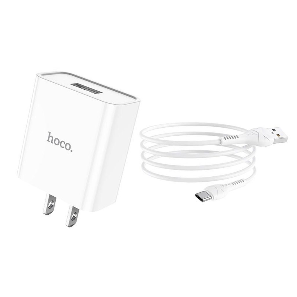 BỘ SẠC NHANH HOCO C81 5V/2.1A ĐẦU TYPE C DÀI 1M - CHÍNH HÃNG