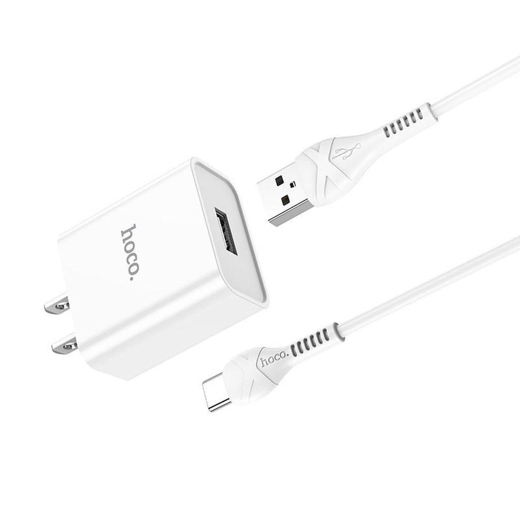 BỘ SẠC NHANH HOCO C81 5V/2.1A ĐẦU TYPE C DÀI 1M - CHÍNH HÃNG