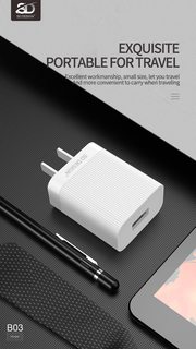 CỦ SẠC NHANH SD DESIGN B03 QC2.0 / 2A - CHÍNH HÃNG
