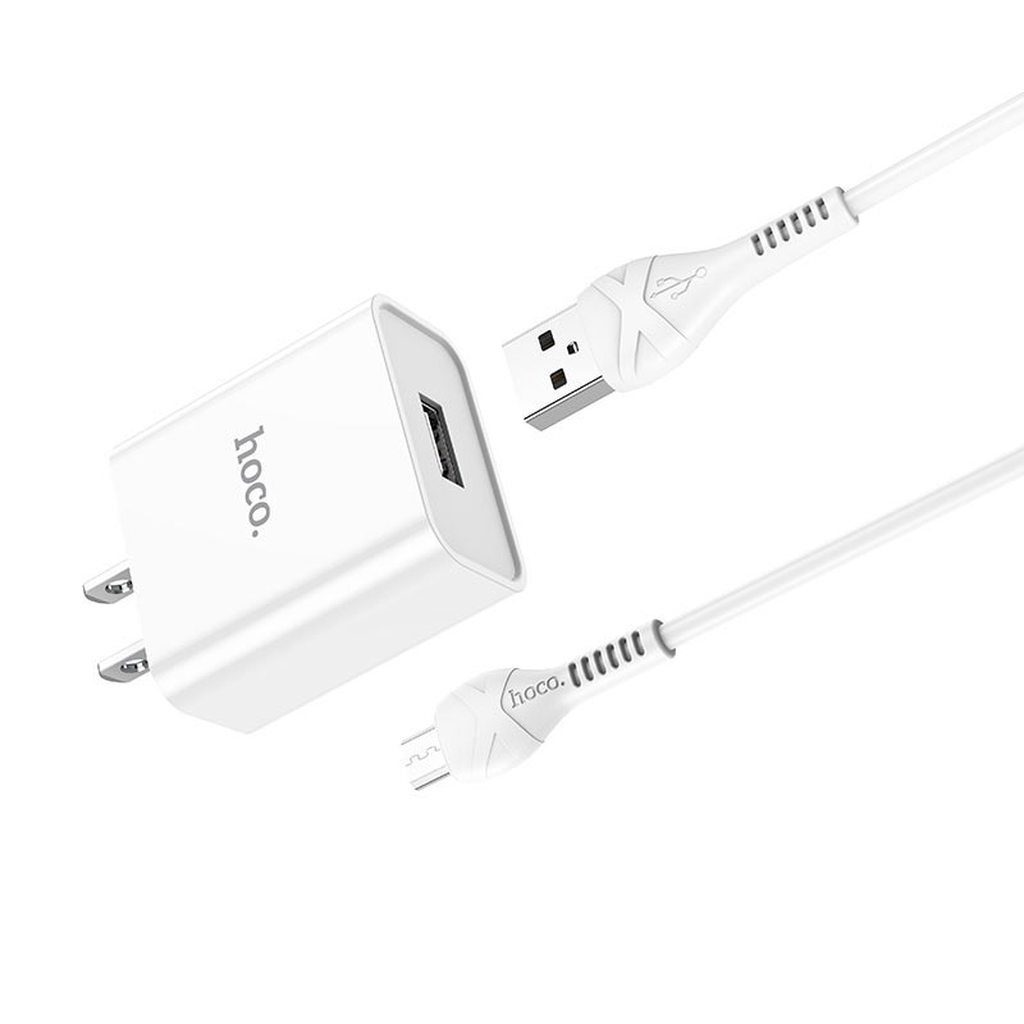 BỘ SẠC NHANH HOCO C81 5V/2.1A ĐẦU MICRO DÀI 1M - CHÍNH HÃNG