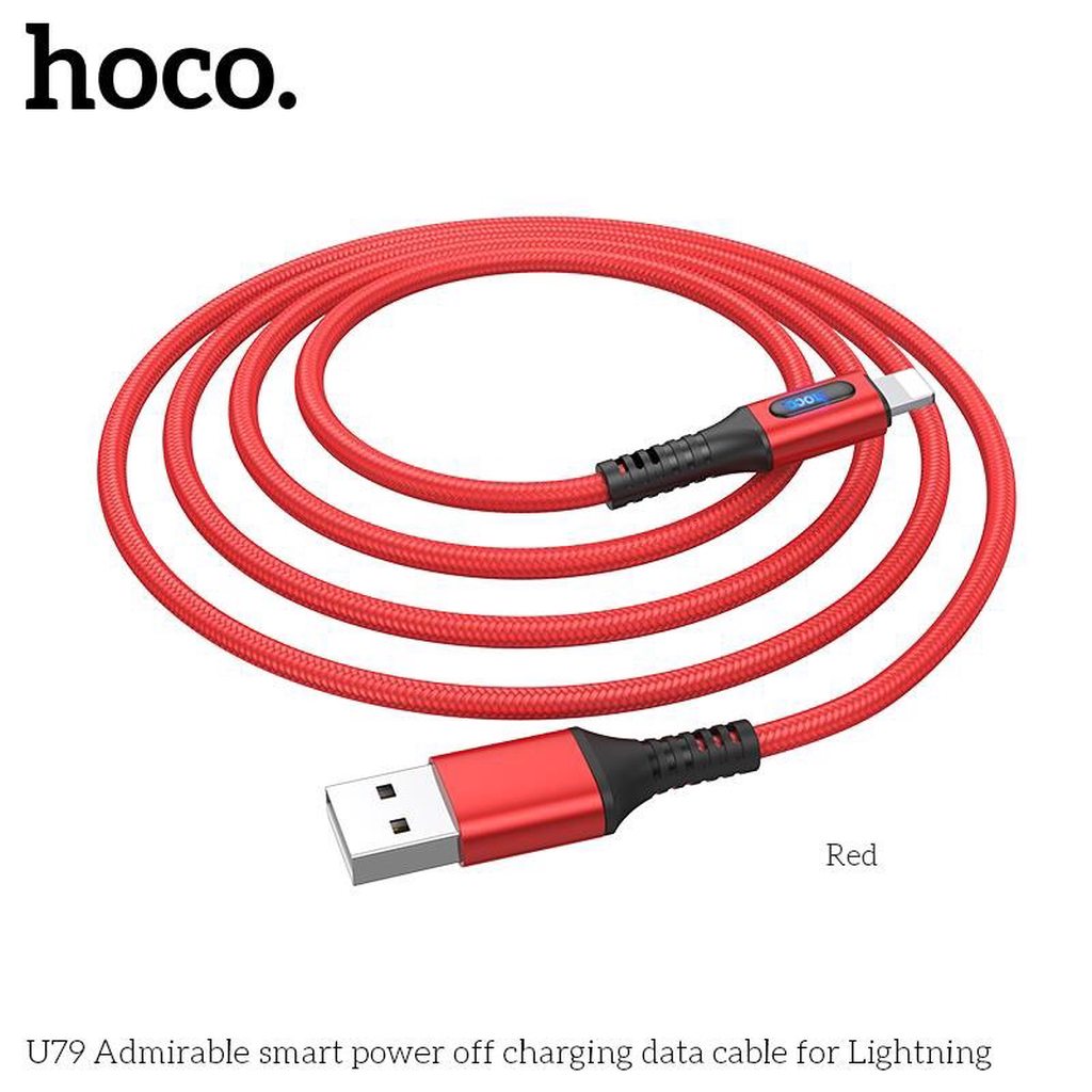 CÁP SẠC NHANH HOCO U79 TỰ NGẮT ĐẦU LIGHTNING DÀI 1,2M - CHÍNH HÃNG