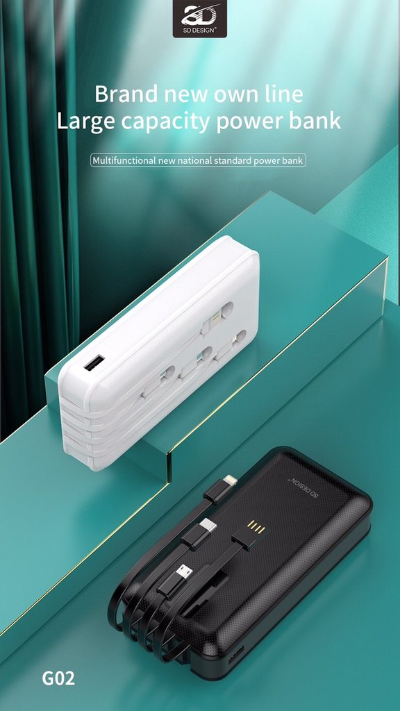 SẠC DỰ PHÒNG SD DESIGN ĐA NĂNG G02 / 20000MAH 1 CỔNG RA - CHÍNH HÃNG (MUA 10 TẶNG 2)