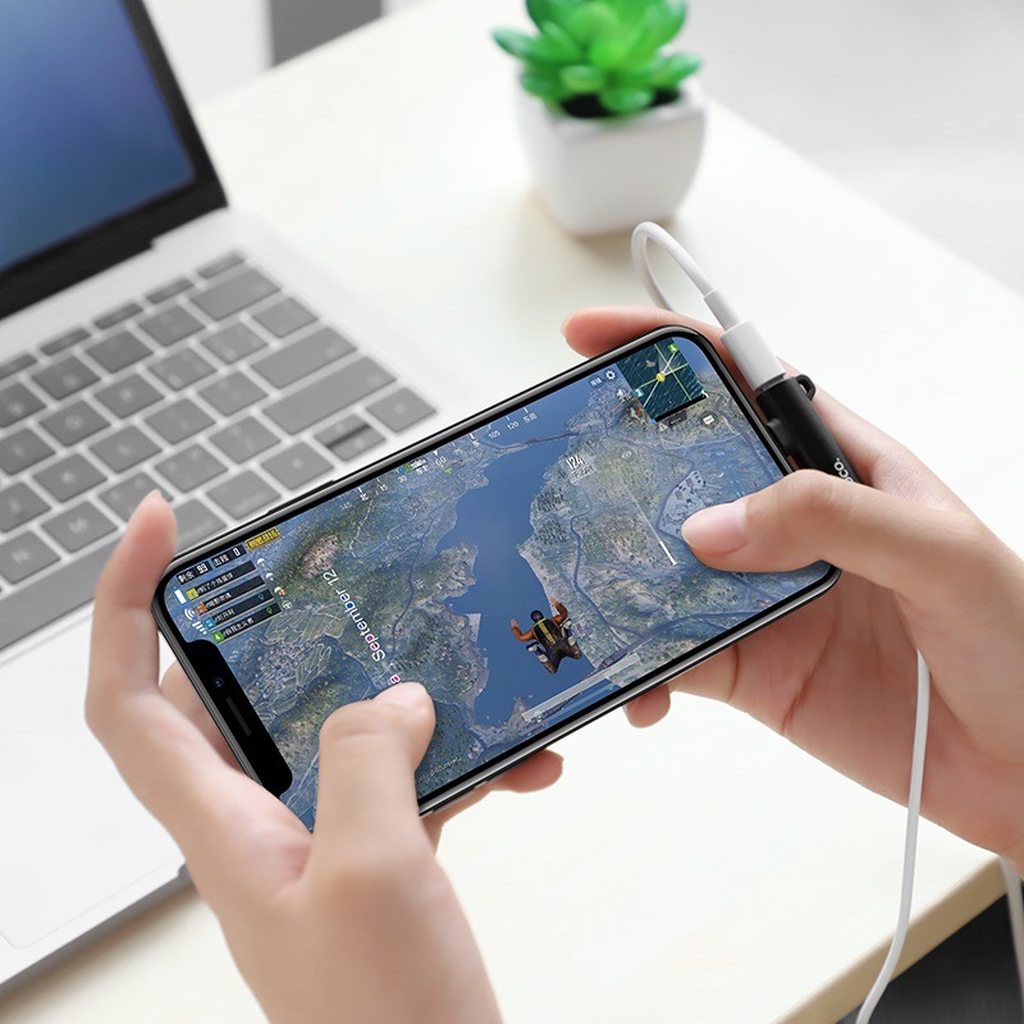 CỔNG CHUYỂN LS21 GỒM 1 KHE CẮM CHÂN LIGHTNING VÀ 1 JACK 3.5MM - HOCO CHÍNH HÃNG