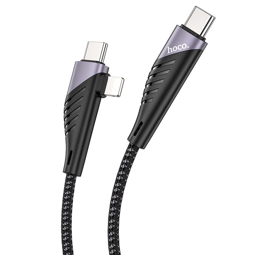 CÁP SẠC NHANH HOCO 2 IN 1 U95 PD 20W TYPE-C/LIGHTNING RA TYPE C DÀI 1.2M - CHÍNH HÃNG