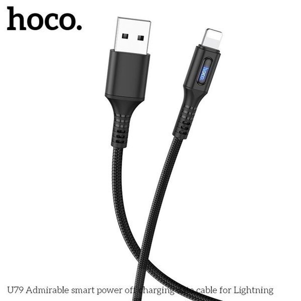 CÁP SẠC NHANH HOCO U79 TỰ NGẮT ĐẦU LIGHTNING DÀI 1,2M - CHÍNH HÃNG