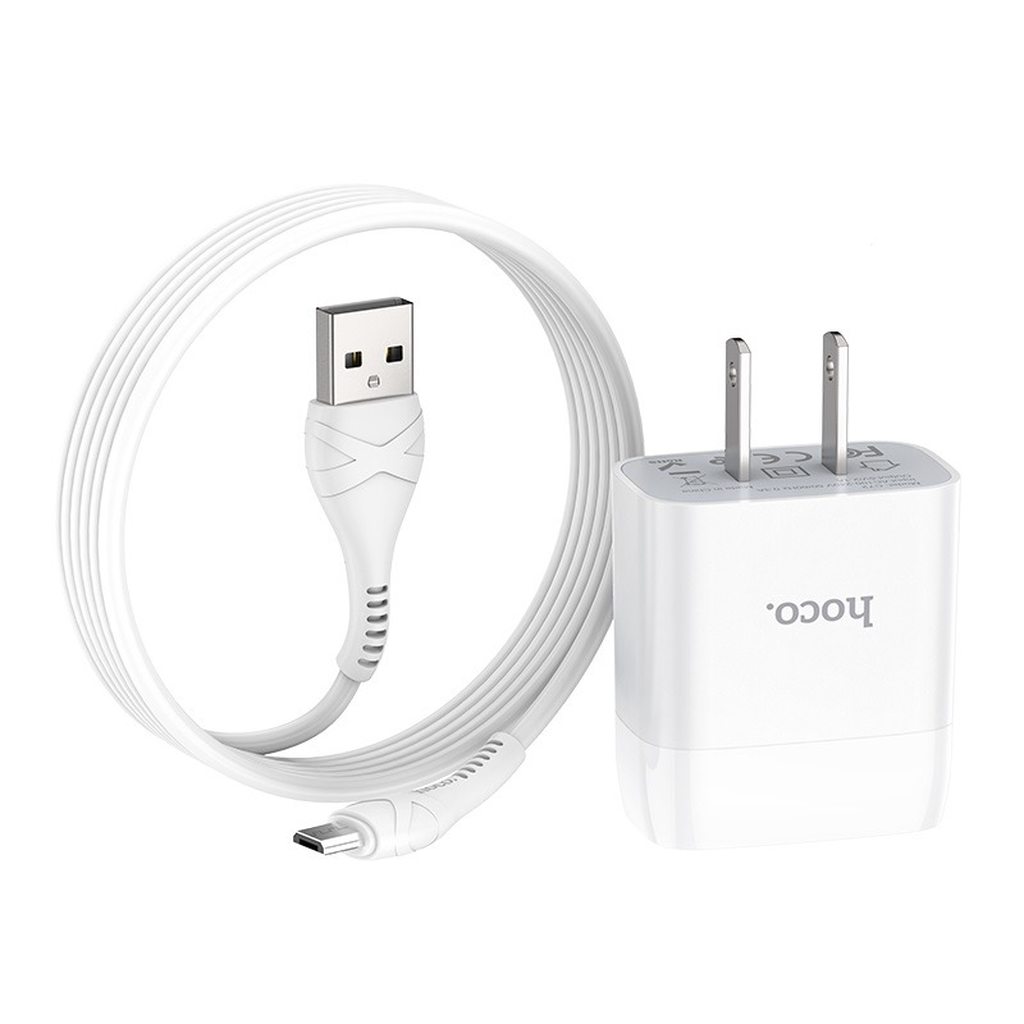 BỘ SẠC NHANH HOCO C72 5V / 2.4A  ĐẦU MICRO DÀI 1M - CHÍNH HÃNG