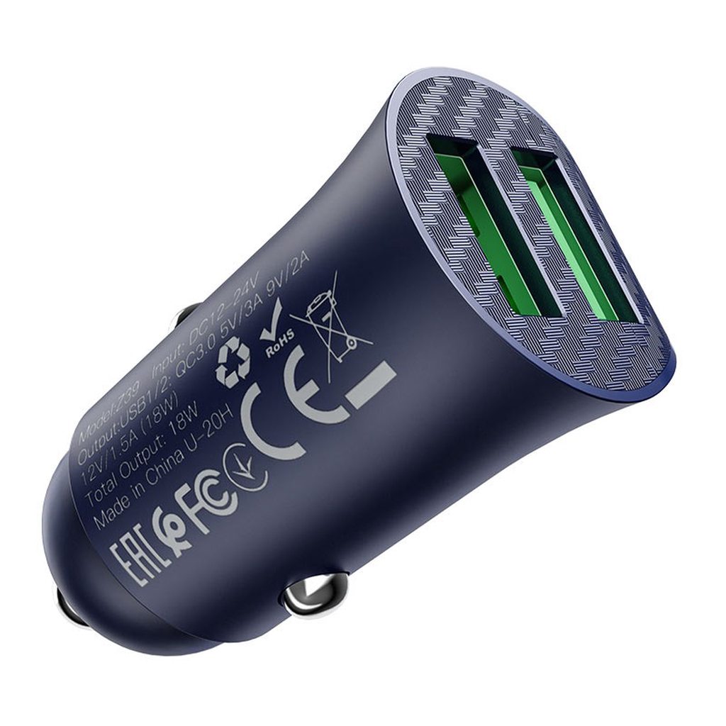 TẨU SẠC ÔTÔ Z39 / 2 CỔNG 18W / QC 3.0 - HOCO CHÍNH HÃNG