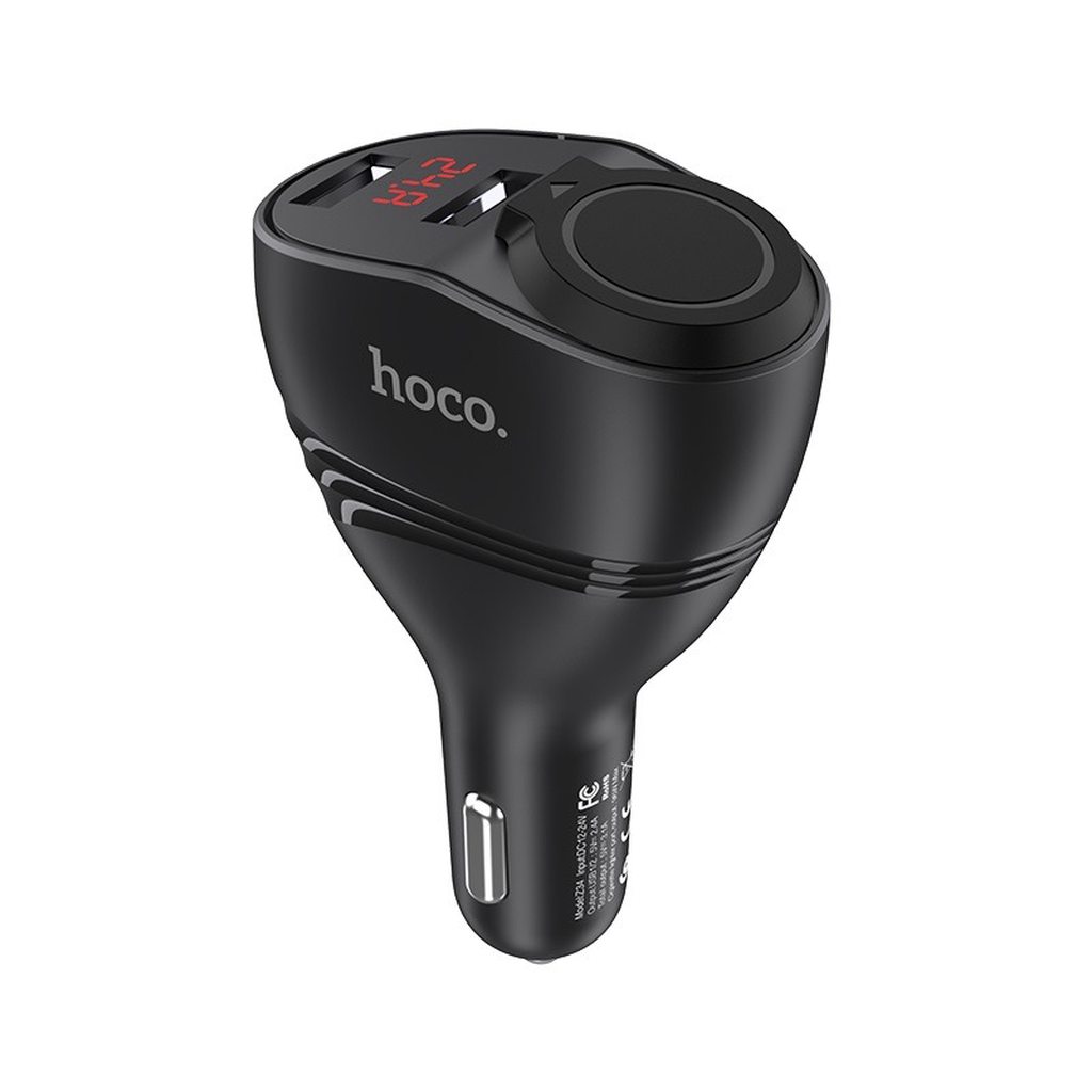 TẨU SẠC ÔTÔ Z34 / 2 CỔNG 2.4A CÓ ĐÈN LED HIỂN THỊ - HOCO CHÍNH HÃNG
