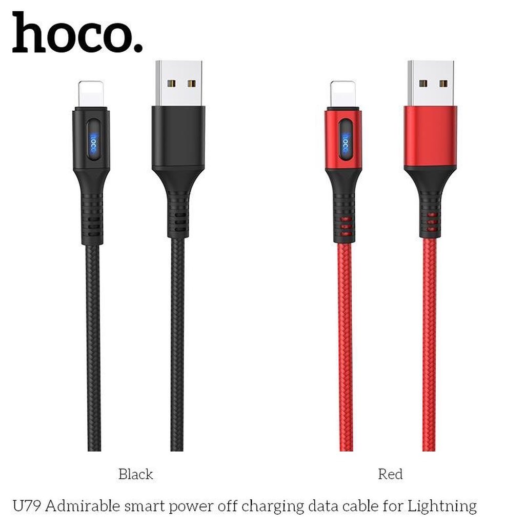 CÁP SẠC NHANH HOCO U79 TỰ NGẮT ĐẦU LIGHTNING DÀI 1,2M - CHÍNH HÃNG