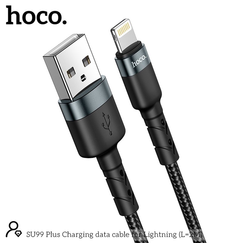 CÁP SẠC NHANH HOCO SU99 PLUS LIGHTNING DÒNG 2.4A DÀI 2M - CHÍNH HÃNG